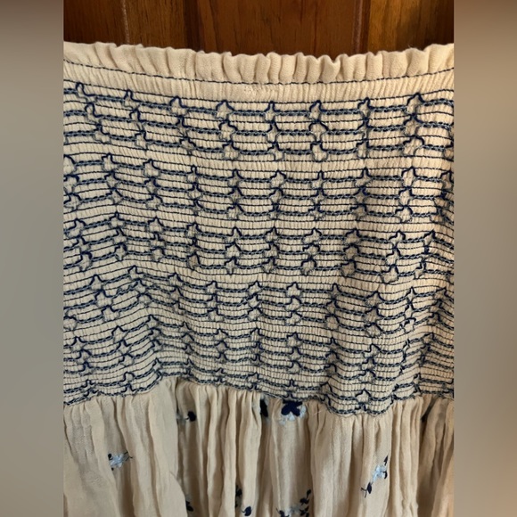 Free People embroidered detail boho crinkle jumpsuit in ecru - Picture 6 of 8